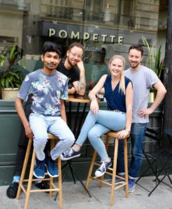 The team at Pompette Paris, a great place for wine in Paris