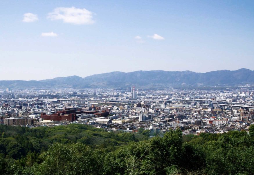 The view from Fushimi Inari Shrine in Kyoto, Japan